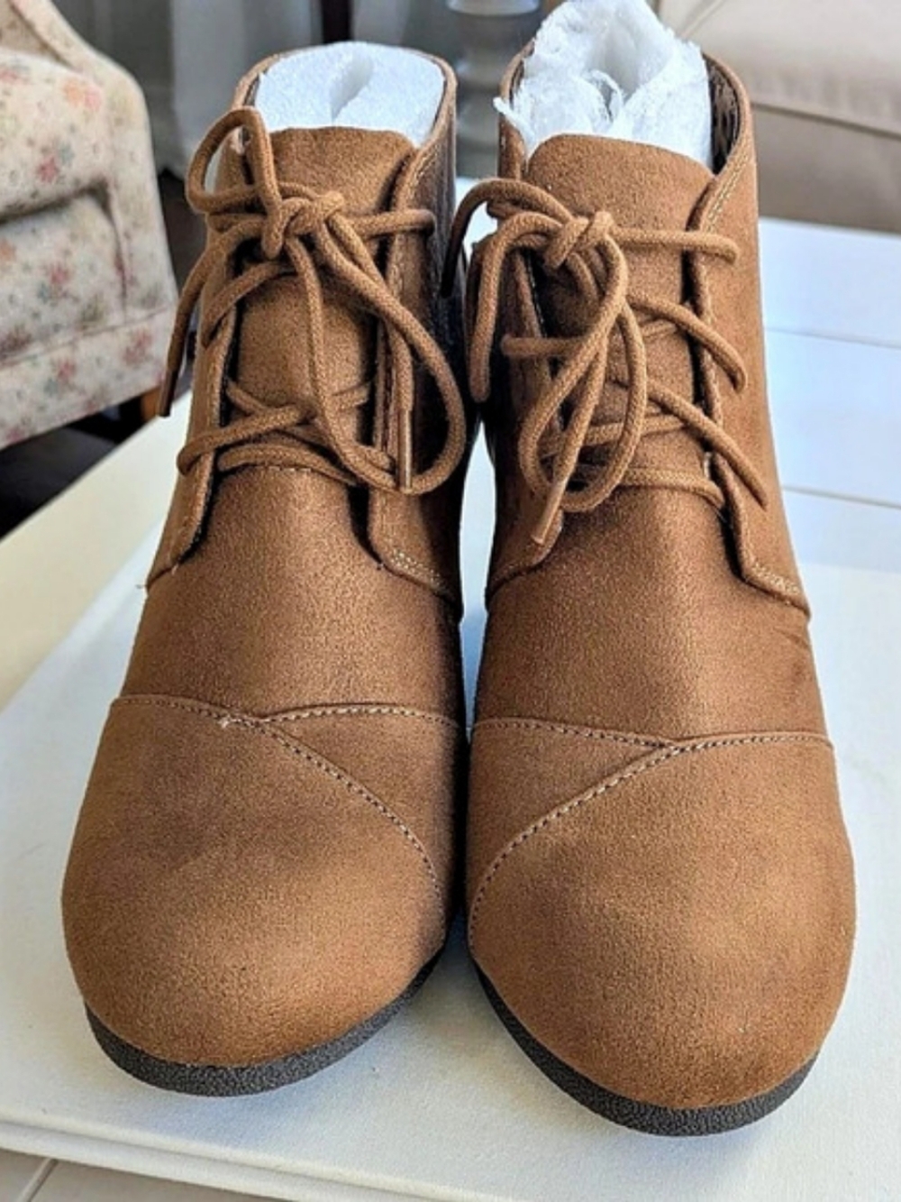 Brown Wedge Ankle Boots